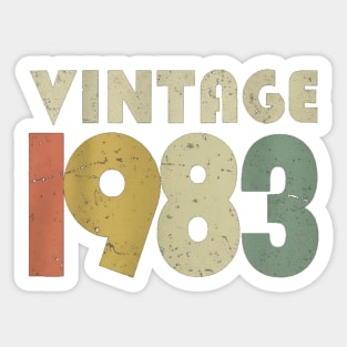Vintage 1983 Tee - Perfectly Aged Birthday Gift - vintage shirt funny 1983 birthday retro apparel humor gift eighties Sticker